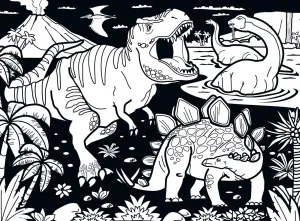 Dinosaurs - 60pc Coloring Jigsaw Puzzle by Masterpieces