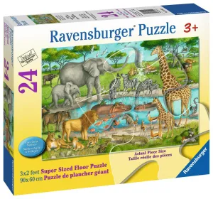 Watering Hole Delight - 24pc Floor Jigsaw Puzzle By Ravensburger