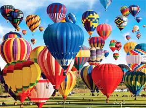 Up, Up &amp; Away! Hot Air Balloon Fiesta, Albuquerque - 550pc Jigsaw Puzzle by Lafayette Puzzle Factory