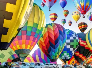 Kodak: Hot Air Balloons Inflate on the Ground, Michigan - 350pc Jigsaw Puzzle by Lafayette Puzzle Factory