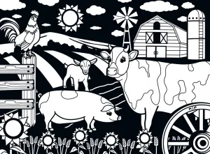 Farm - 60pc Coloring Jigsaw Puzzle by Masterpieces