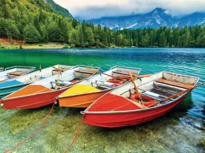 Kodak: Colorful Boats on the Lake - 350pc Jigsaw Puzzle by Lafayette Puzzle Factory