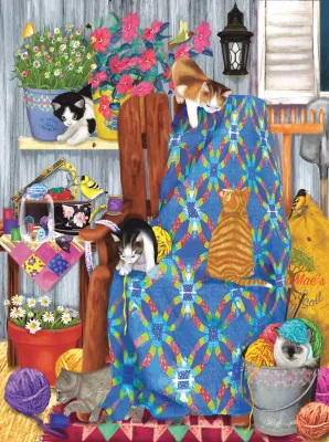 Porch Kittens - 1000pc Jigsaw Puzzle by Sunsout