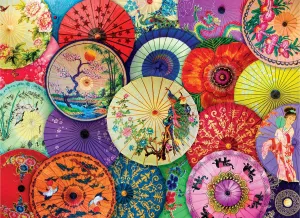 Asian Oil-Paper Umbrellas - 1000pc Jigsaw Puzzle by Eurographics