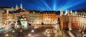 Krakow Main Square at Night - 600pc Jigsaw Puzzle By Castorland