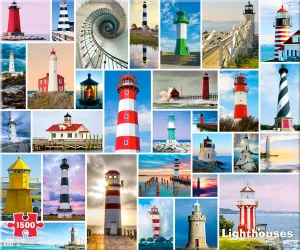 Lighthouses - 1500pc Jigsaw Puzzle By Re-marks
