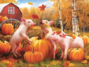 Pigs &amp; Pumpkins - 300pc Jigsaw Puzzle by Sunsout