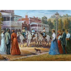 Redgum Ranges: Home from Muster - 1000pc Jigsaw Puzzle by Holdson