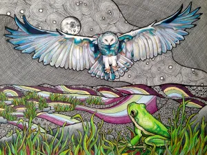 Frank: The Owl and the Frog - 750pc Jigsaw Puzzle By Standout Puzzles