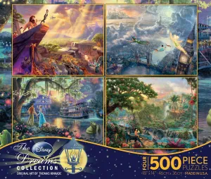 Thomas Kinkade: 4 in 1 Disney Dreams Collection, Series 1 Multi-Pack - 500pc Jigsaw Puzzle by Ceaco (discon-20338)
